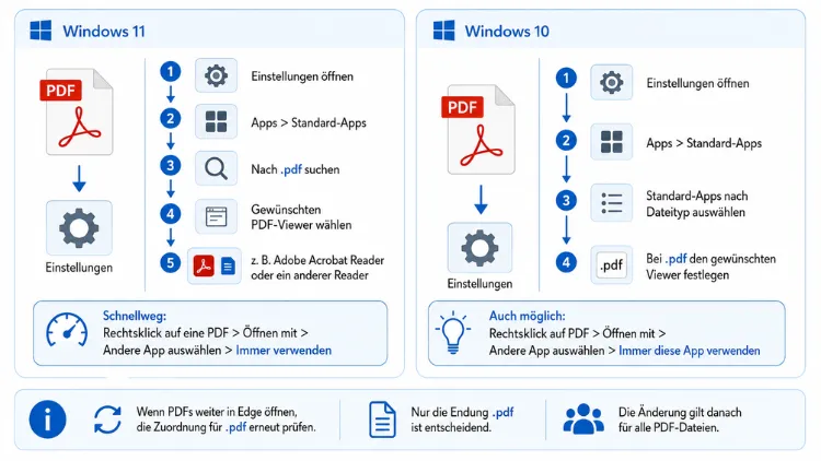 Standard-PDF-Viewer ändern und festlegen in Windows 11/10
