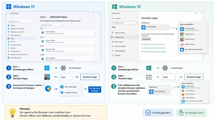Standardbrowser ändern in Windows: So geht es einfach