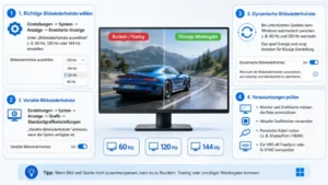 Synchronisierte Bildwiederholraten für reibungslose Wiedergabe in Windows