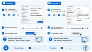 Text am Bildschirm größer machen in Windows 11 und 10