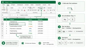 Text in Excel durchstreichen: So geht es einfach
