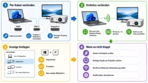 Verbindung mit einem Projektor oder PC herstellen: So geht es