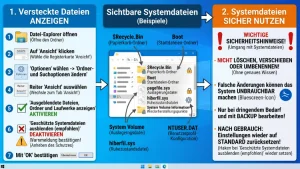 Versteckte Systemdateien sicher anzeigen & nutzen in Windows