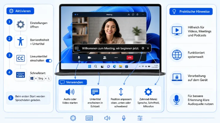 Windows 11 Liveuntertitel aktivieren, verwenden – so geht’s