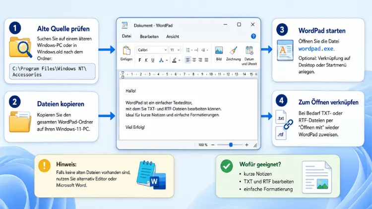 Wordpad zurückholen und nutzen: So geht’s in Windows 11