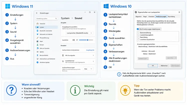 Audioerweiterungen deaktivieren: So geht’s in Windows 11/10