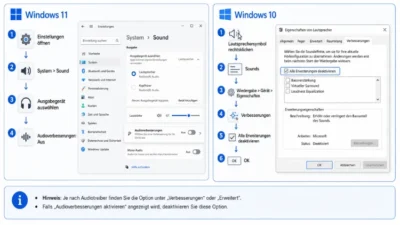 Audioverbesserungen deaktivieren in Windows 11/10
