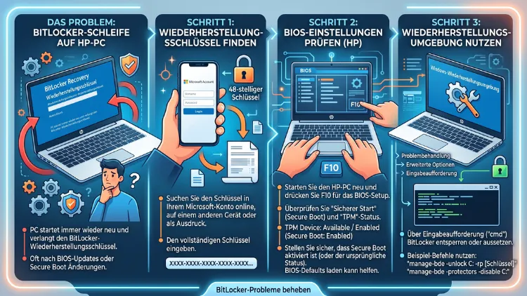 Windows 11/10: BitLocker-Schleife (HP-BIOS) – Beheben