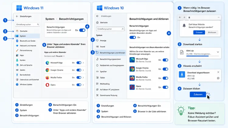Download-Benachrichtigungen aktivieren: So geht’s in Windows 11/10