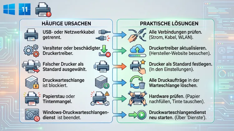 Windows 11/10: Drucker reagiert nicht – Ursachen & Lösungen