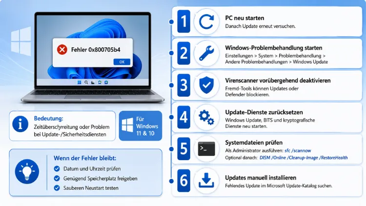 Windows 11/10: Fehler 0x800705b4 beheben – Anleitung