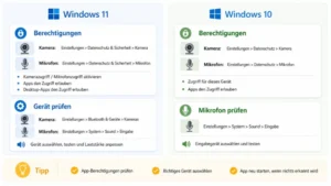 Windows 11/10: Kamera- und Mikrofon-Einstellungen – so geht’s