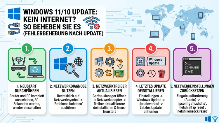Windows 11/10: Kein Internet nach Update – so beheben Sie es