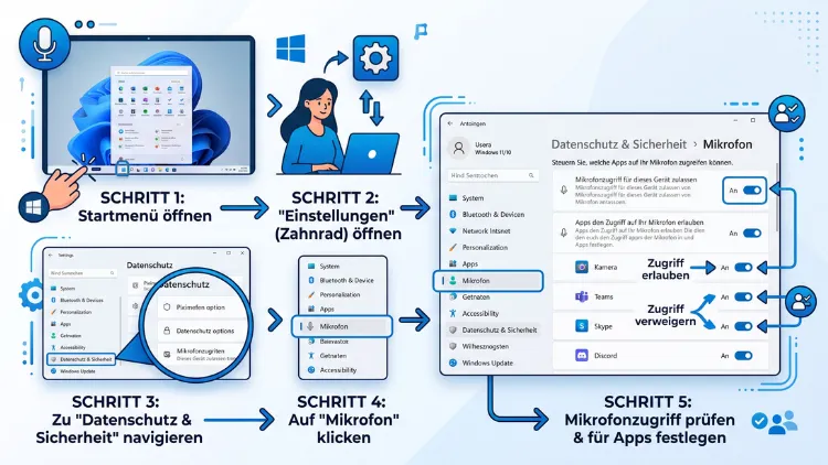 Windows 11/10: Mikrofon-Zugriffsrechte prüfen – so geht’s