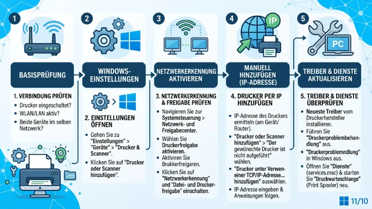 Windows 11/10: Netzwerkdrucker wird nicht erkannt – Lösung