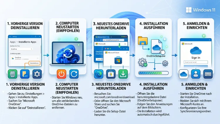 Windows 11/10: OneDrive neu installieren – so geht’s