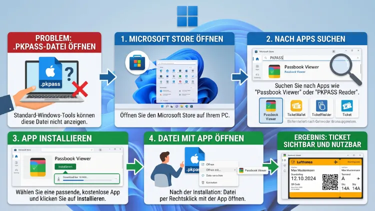 Windows 11/10: PKPASS‑Datei öffnen – so geht’s