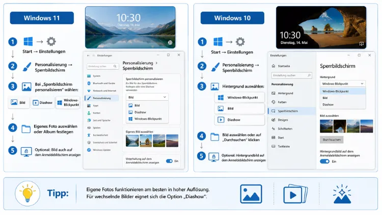 Windows 11 10 Sperrbildschirm-Hintergrund anpassen – so geht’s