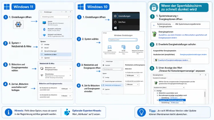 Windows 11/10: Sperrbildschirmzeit einstellen – so geht’s