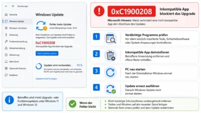 Update-Fehler 0xC1900208 in Windows 11/10 – Lösung
