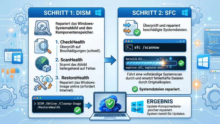 Windows 11/10: Update-Komponentenspeicher reparieren – DISM & SFC