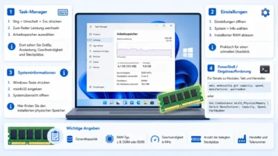 Windows 11/10: Welchen RAM habe ich? Arbeitsspeicher auslesen