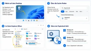 Windows 11/10: Wo ist der Papierkorb?