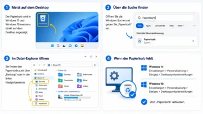 Windows 11/10: Wo ist der Papierkorb?