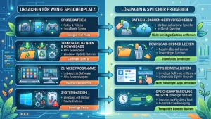 Windows 11/10: Zu wenig Speicherplatz – Ursachen & Lösungen