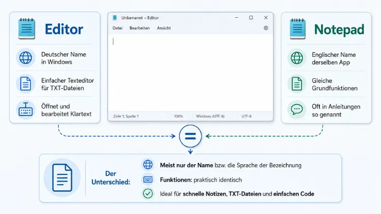 Windows Editor und Notepad – das ist der Unterschied