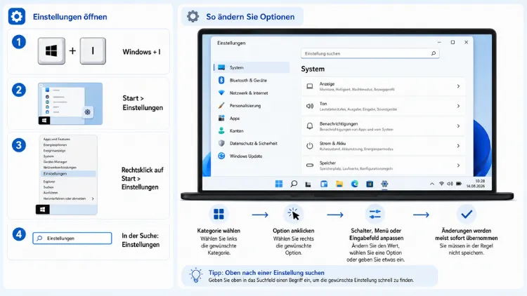 Windows-Einstellungen öffnen und ändern: So geht es einfach