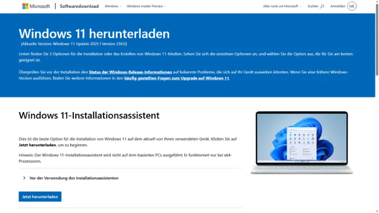 Windows Media Creation Tool herunterladen