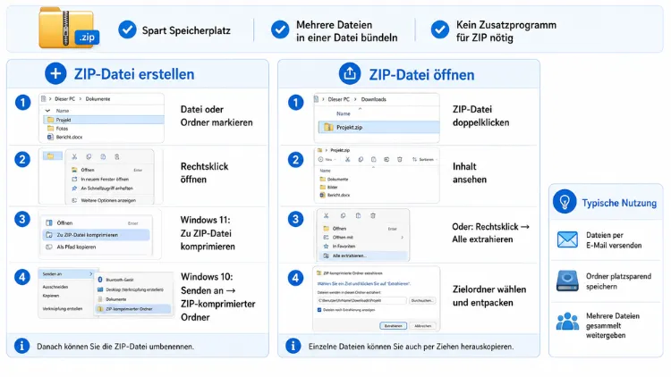 ZIP-Datei erstellen und öffnen: So geht es einfach