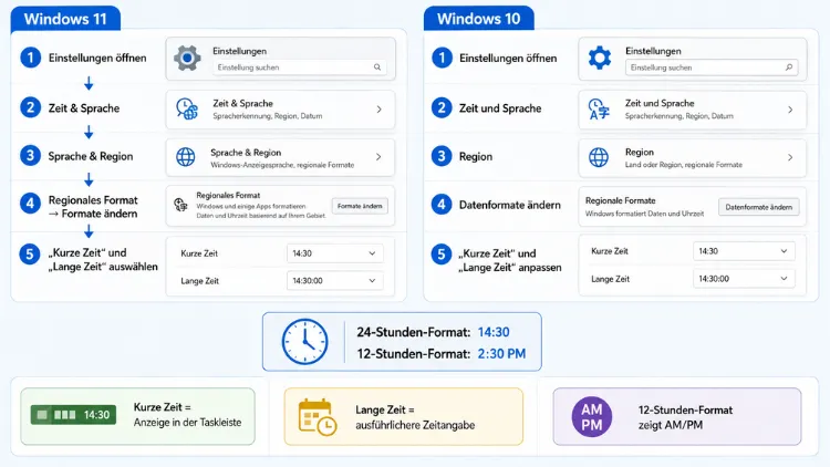 Zeitformat in Windows ändern: So geht es einfach