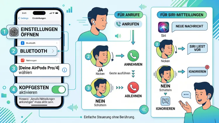 AirPods: Kopfgesten nutzen – eine einfache Anleitung