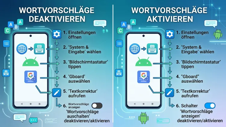 Android: Tastatur Wortvorschläge (de)aktivieren – so geht’s