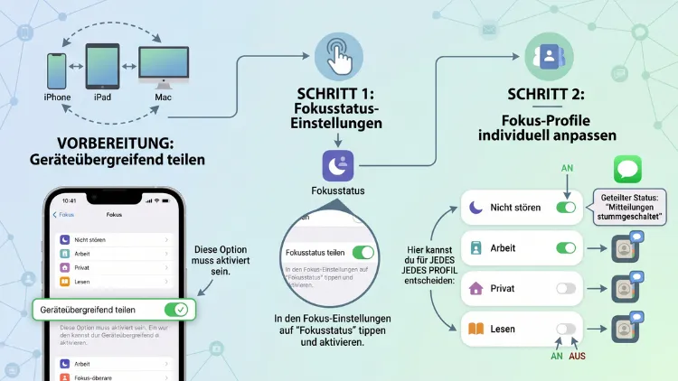 Apple: Fokusstatus je Profil teilen – so geht’s