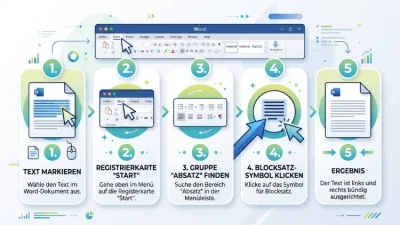 Blocksatz in Word einstellen: So geht es einfach