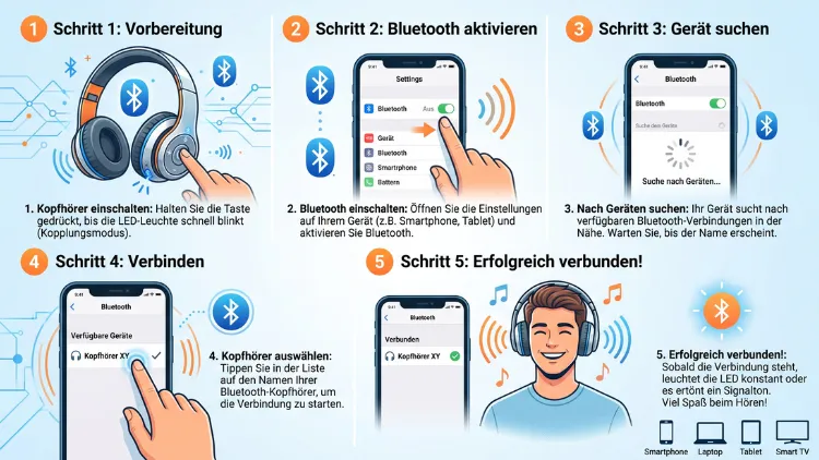 Bluetooth-Kopfhörer verbinden: So geht es schnell & einfach