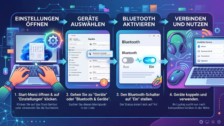 Bluetooth am Laptop einschalten: So geht es einfach