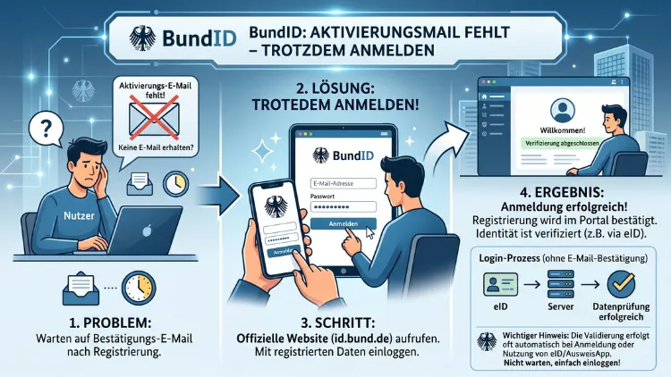 BundID: Aktivierungsmail fehlt – trotzdem anmelden