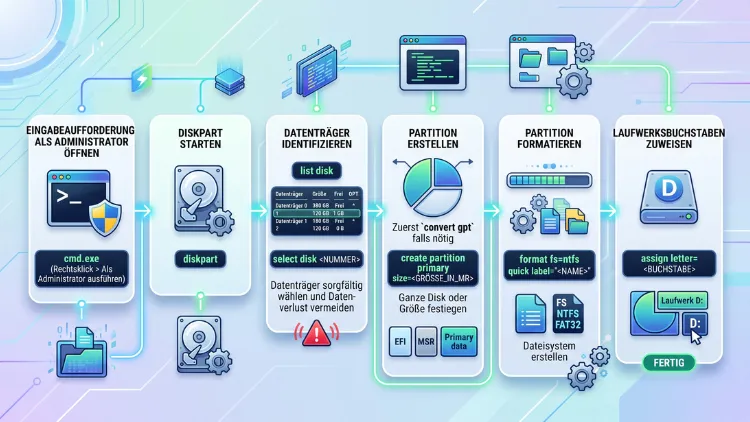 DISKPART: GPT-Datenträger partitionieren – so geht’s
