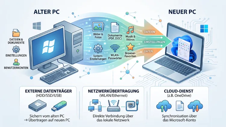 Dateien und Einstellungen auf neuen Windows-PC übertragen