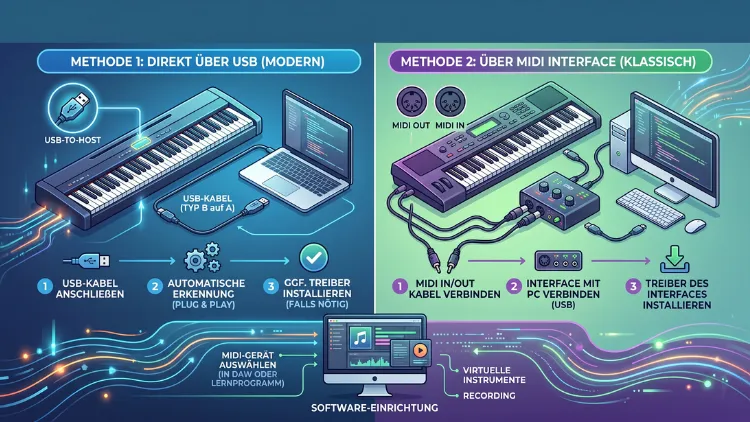 E-Piano: Anschluss an den Computer – so geht’s