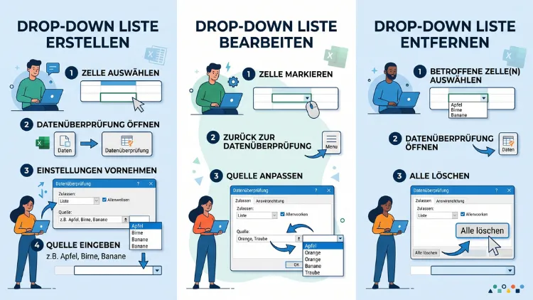 Excel: Dropdownliste erstellen, bearbeiten, entfernen – so geht’s