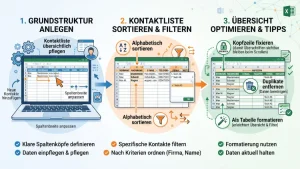 Excel: Kontaktliste pflegen und übersichtlich ordnen – so geht’s