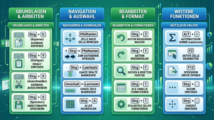 Excel: Wichtige Tastenkombinationen (Shortcuts) – so geht’s