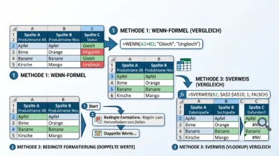 Excel: Zwei Spalten vergleichen – so geht’s