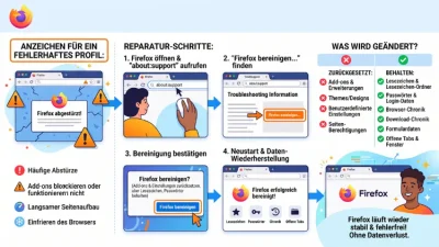 Firefox: Profil reparieren – Abstürze & Add-ons fixen