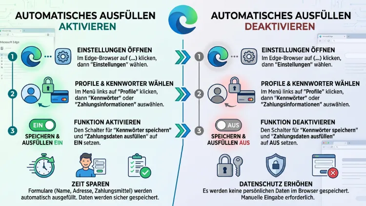Microsoft Edge: Speichern & Ausfüllen persönlicher Daten (de)aktivieren